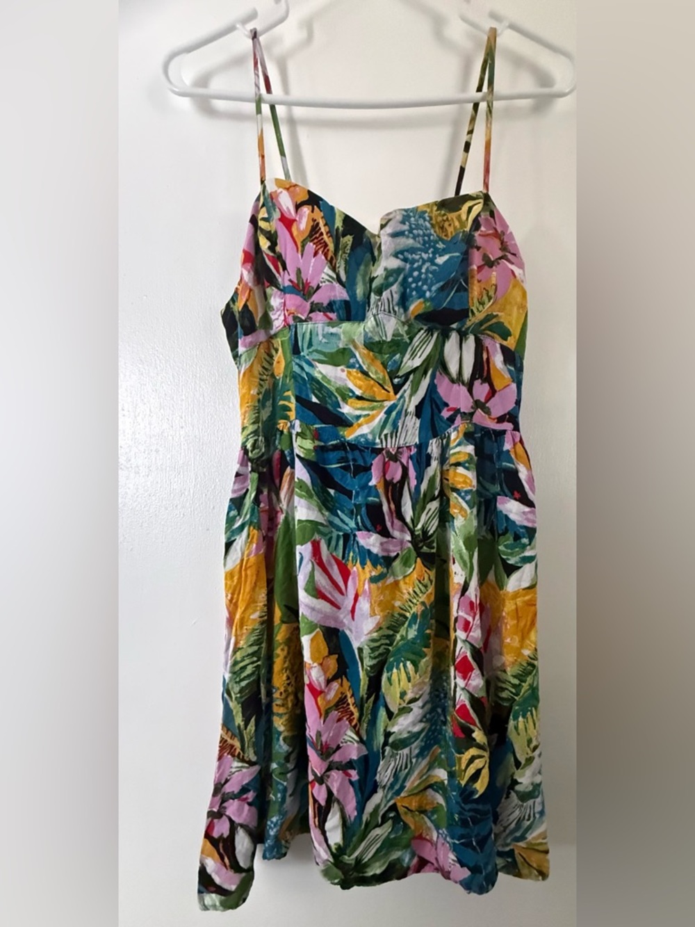 Tropical Floral Spaghetti Strap Sundress - Multicolor